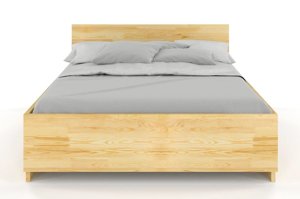 Łóżko drewniane sosnowe Visby Bergman High BC Long (skrzynia na pościel) / 120x220 cm, kolor palisander