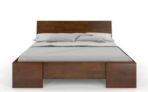 Łóżko drewniane sosnowe Visby Hessler High / 120x200 cm, kolor palisander