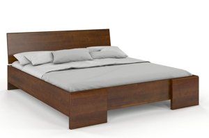 Łóżko drewniane sosnowe Visby Hessler High / 140x200 cm, kolor palisander