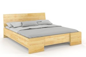 Łóżko drewniane sosnowe Visby Hessler High / 160x200 cm, kolor orzech