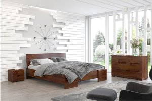 Łóżko drewniane sosnowe Visby Hessler High BC (skrzynia na pościel) / 140x200 cm, kolor biały