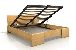 Łóżko drewniane sosnowe Visby Hessler High BC (skrzynia na pościel) / 140x200 cm, kolor biały
