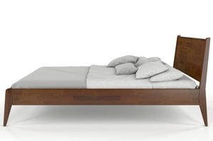 Łóżko drewniane sosnowe Visby RADOM / 120x200 cm, kolor orzech