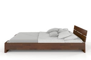 Łóżko drewniane sosnowe Visby Sandemo / 120x200 cm, kolor orzech