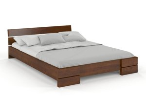 Łóżko drewniane sosnowe Visby Sandemo / 140x200 cm, kolor orzech