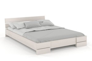 Łóżko drewniane sosnowe Visby Sandemo / 160x200 cm, kolor biały