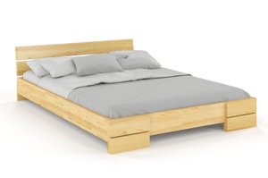 Łóżko drewniane sosnowe Visby Sandemo / 200x200 cm, kolor palisander