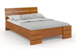 Łóżko drewniane sosnowe Visby Sandemo HIGH & BC (Skrzynia na pościel) / 120x200 cm, kolor biały