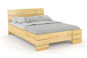 Łóżko drewniane sosnowe Visby Sandemo High / 120x200 cm, kolor orzech