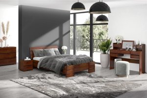 Łóżko drewniane sosnowe Visby Sandemo High / 200x200 cm, kolor naturalny