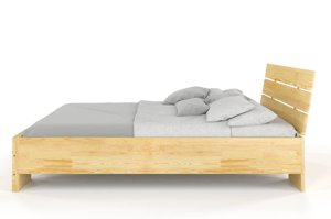 Łóżko drewniane sosnowe Visby Sandemo High & LONG (długość + 20 cm) / 160x220 cm, kolor palisander