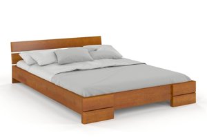 Łóżko drewniane sosnowe Visby Sandemo LONG (długość + 20 cm) / 140x220 cm, kolor orzech