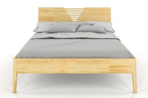 Łóżko drewniane sosnowe Visby WOŁOMIN / 120x200 cm, kolor orzech