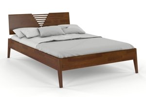 Łóżko drewniane sosnowe Visby WOŁOMIN / 120x200 cm, kolor orzech