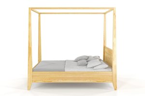 Łóżko drewniane sosnowe z baldachimem Visby CANOPY / 180x200 cm, kolor naturalny