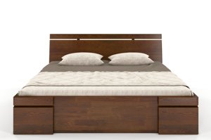 Łóżko drewniane sosnowe z szufladami Skandica SPARTA Maxi & DR / 120x200 cm, kolor biały