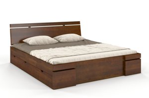 Łóżko drewniane sosnowe z szufladami Skandica SPARTA Maxi & DR / 140x200 cm, kolor naturalny