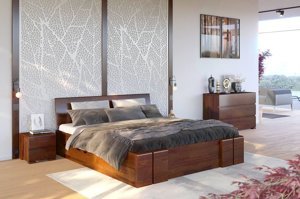 Łóżko drewniane sosnowe z szufladami Skandica VESTRE Maxi & DR / 180x200 cm, kolor biały