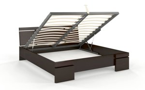 Łóżko drewniane sosnowe ze skrzynią na pościel Skandica SPARTA Maxi & ST / 180x200 cm, kolor palisander