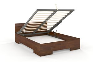 Łóżko drewniane sosnowe ze skrzynią na pościel Skandica SPECTRUM Maxi & ST / 180x200 cm, kolor biały