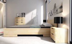Łóżko drewniane sosnowe ze skrzynią na pościel Skandica SPECTRUM Maxi & ST