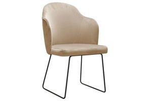 Nowoczesne krzesło tapicerowane SAMSON U na metalowych nogach