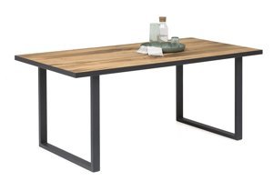 Nowoczesny dębowy stół TURID na metalowych nogach / 160x90 cm