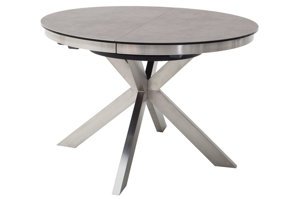 Okrągły rozkładany stół WINNIPEG na metalowych nogach / 120-160 x 120 cm
