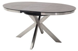 Okrągły rozkładany stół WINNIPEG na metalowych nogach / 120-160 x 120 cm