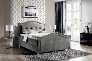 Stylowe tapicerowane łóżko kontynentalne do sypialni ENRICA