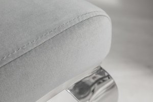 Szare krzesło tapicerowane MODERN BAROCK w stylu glamour / zestaw 2 sztuk