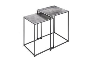 Szary, metalowy stolik kawowy ELEMENTS / zertaw dwóch stolików