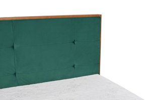 Tapicerowane łóżko drewniane bukowe Visby FRIDA z wysokim zagłówkiem / 140x200 cm, kolor naturalny, zagłówek French Velvet 652