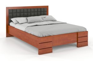 Tapicerowane łóżko drewniane - bukowe Visby GOTLAND High BC Long (Skrzynia na pościel)