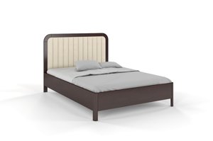 Tapicerowane łóżko drewniane bukowe Visby MODENA z wysokim zagłówkiem