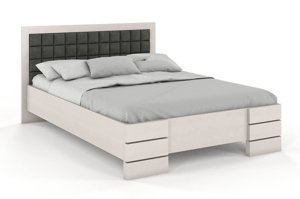 Tapicerowane łóżko drewniane - sosnowe Visby Gotland High