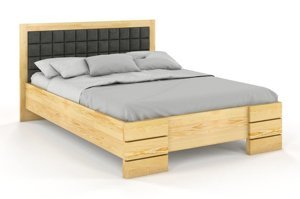 Tapicerowane łóżko drewniane - sosnowe Visby Gotland High&Long (długość + 20 cm)