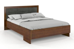 Tapicerowane łóżko drewniane - sosnowe Visby Kalmar High