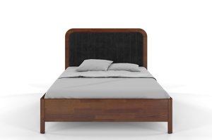 Tapicerowane łóżko drewniane sosnowe Visby MODENA z wysokim zagłówkiem