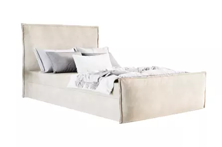Tapicerowane łóżko kontynentalne CARLOS z wygodnym zagłówkiem