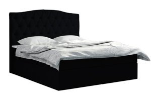 Tapicerowane łóżko kontynentalne SUSEAN z zagłówkiem w stylu glamour. Obniżka ceny!